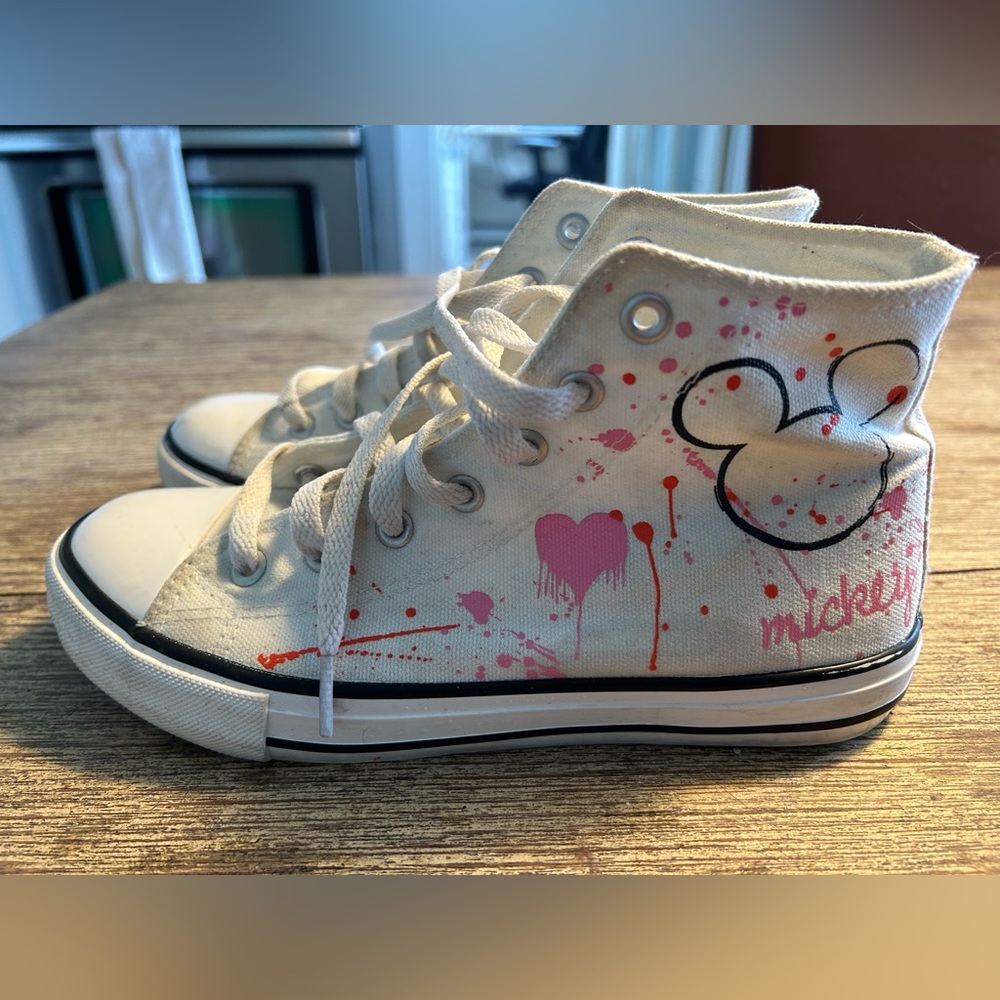 Mickey Mouse High-Top Kids Shoes - White and Pink (RARE!)